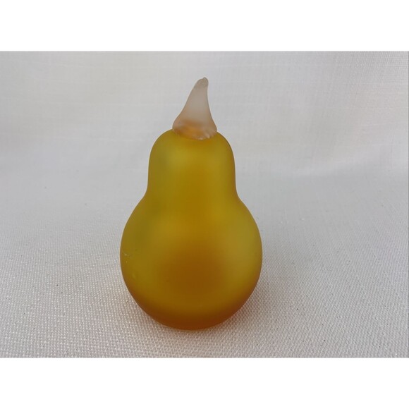 Pilgrim Glass Pear Paperweight Handblown Golden Amberina Vintage - Small Damage - Picture 5 of 11